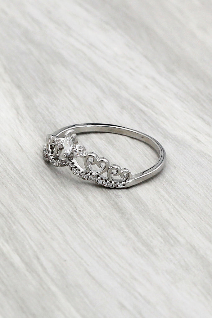 fashion rice crystal heart ring