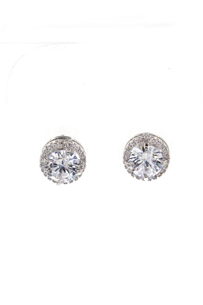 shining single crystal earrings