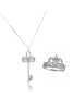 noble crown crystal ring necklace set
