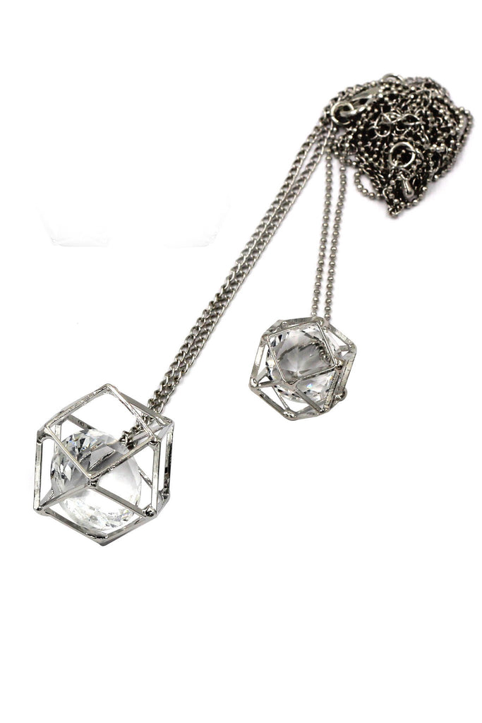 fashion double crystal necklace