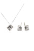 fashion triangle stud earrings necklace set