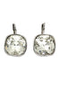 simple rounded square crystal earrings