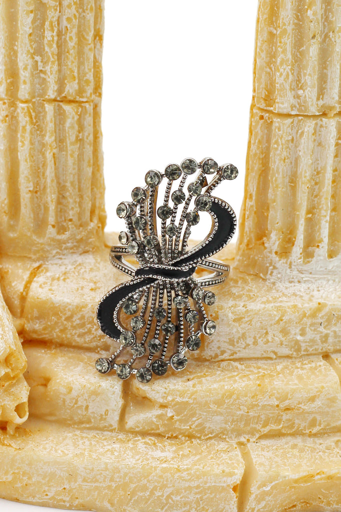 fashion music symbol crystal ring