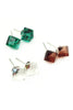 Colorful square crystal earrings
