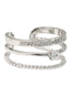 simple layer silver crystal ring