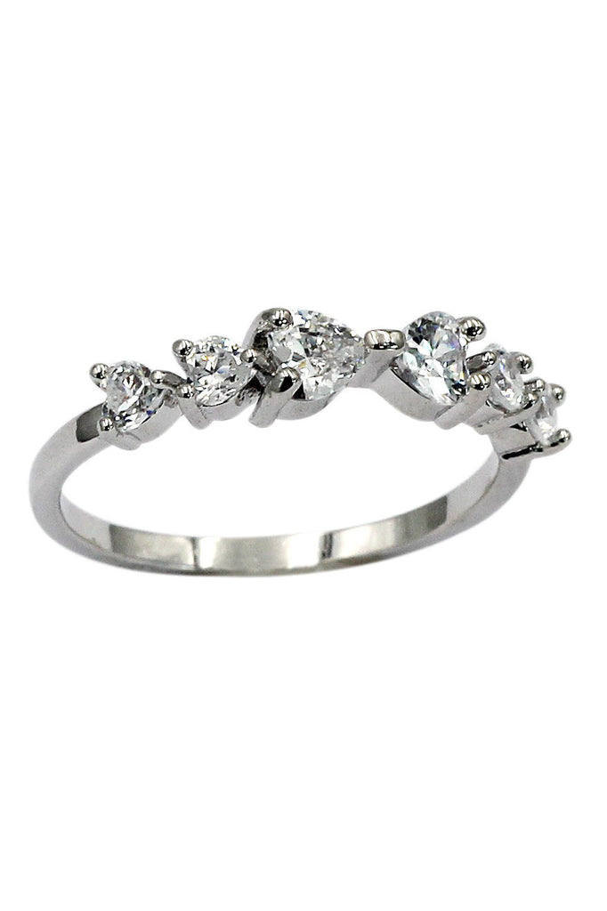 sweety mini crystal heart silver ring