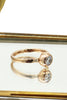 fashion bullet head crystal rose gold ring