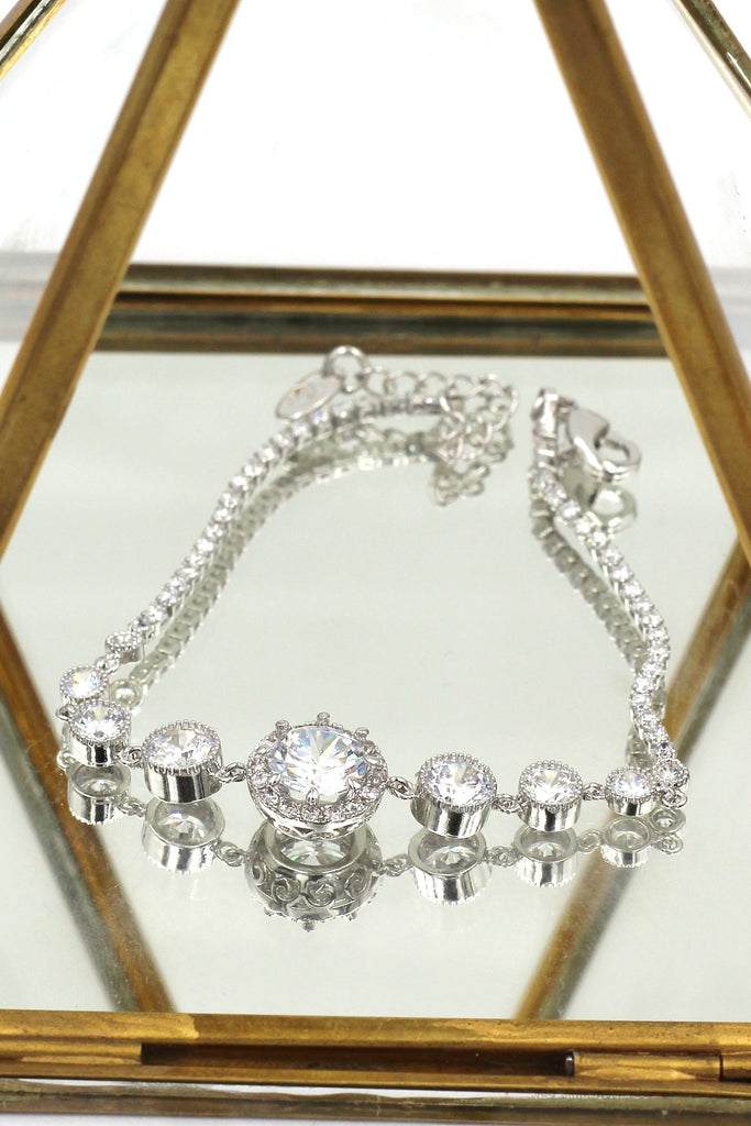 fashion elegant crystal bracelet necklace set