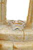 Simple wavy silver crystal ring
