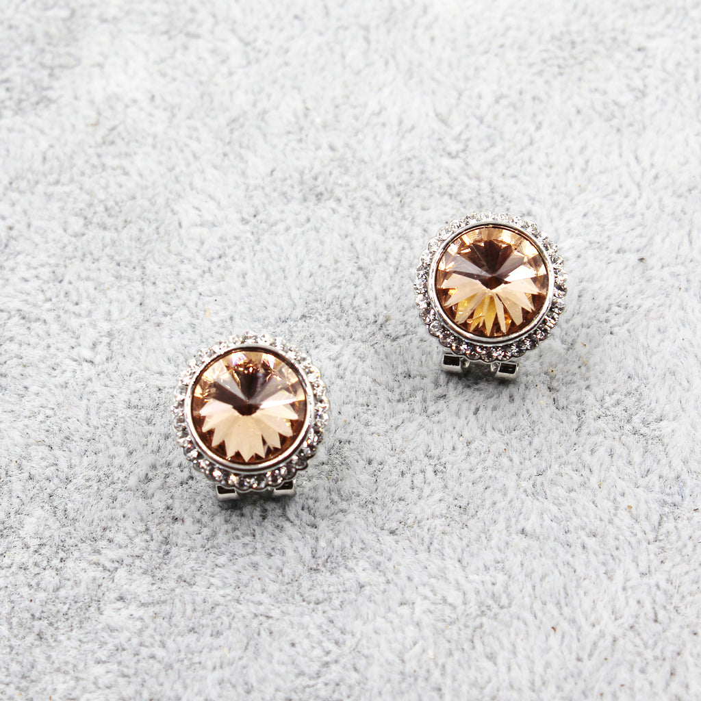 fashion brown crystal earrings