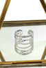 simple layer silver crystal ring