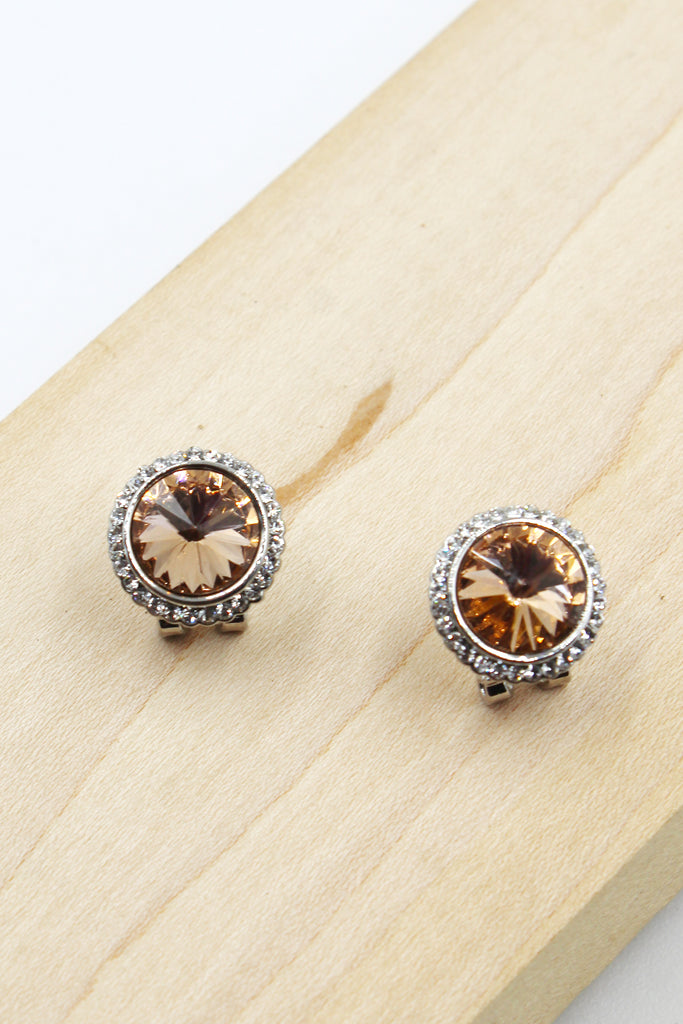 fashion brown crystal earrings