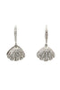 shiny shell pearl silver necklace earrings set