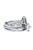 fashion crystal crown open silver ring