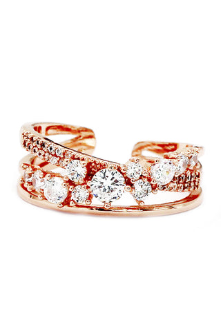 fashion silver elegant crystal ring