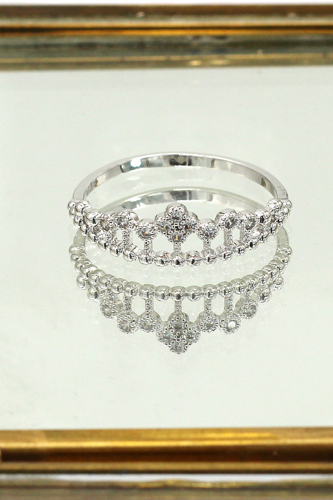 fashion float crystal silver ring
