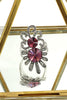 noble red crystal silver ring