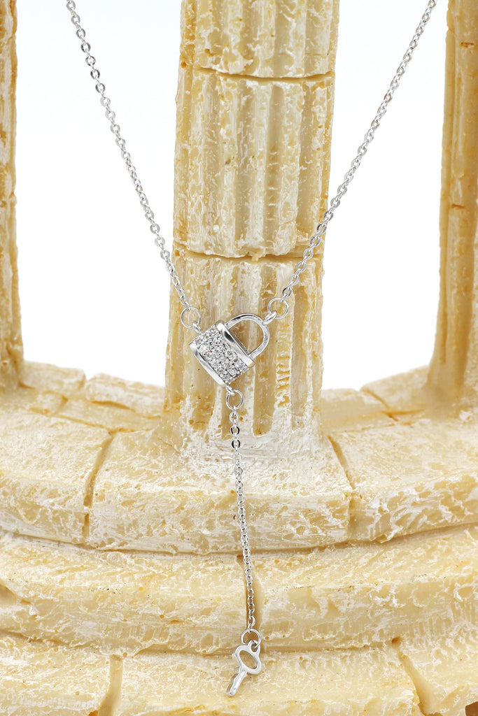 fashion crystal lock necklace ring set