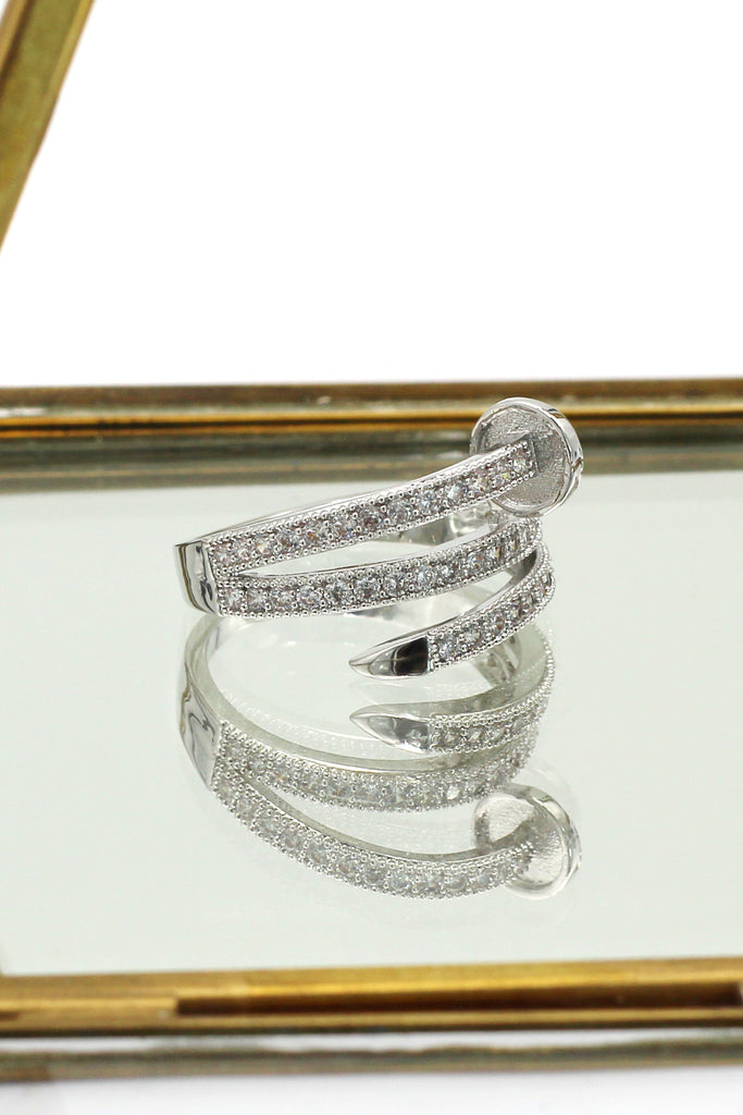 fashion micro pave crystal belt ring