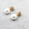 fashion pearl crystal bracelet earrings set