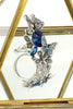 elegant crystal butterfly and flower ring