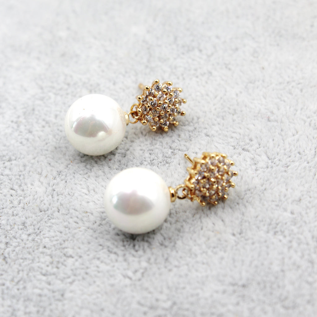 fashion pearl crystal bracelet earrings set