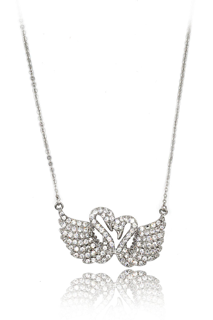 sweet swan love crystal necklace