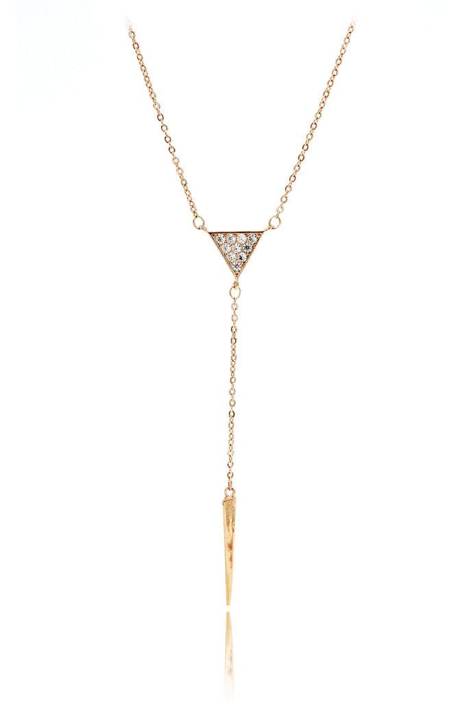 cabinet small triangle crystal pendant necklace
