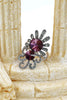 noble red crystal silver ring
