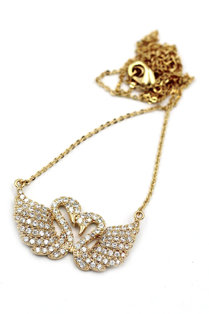 sweet swan love crystal necklace