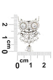 lovely crystal pendant owl silver necklace