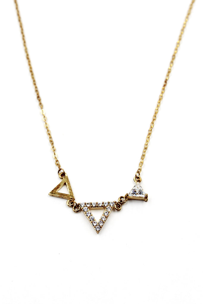 Mini triangles crystal necklace