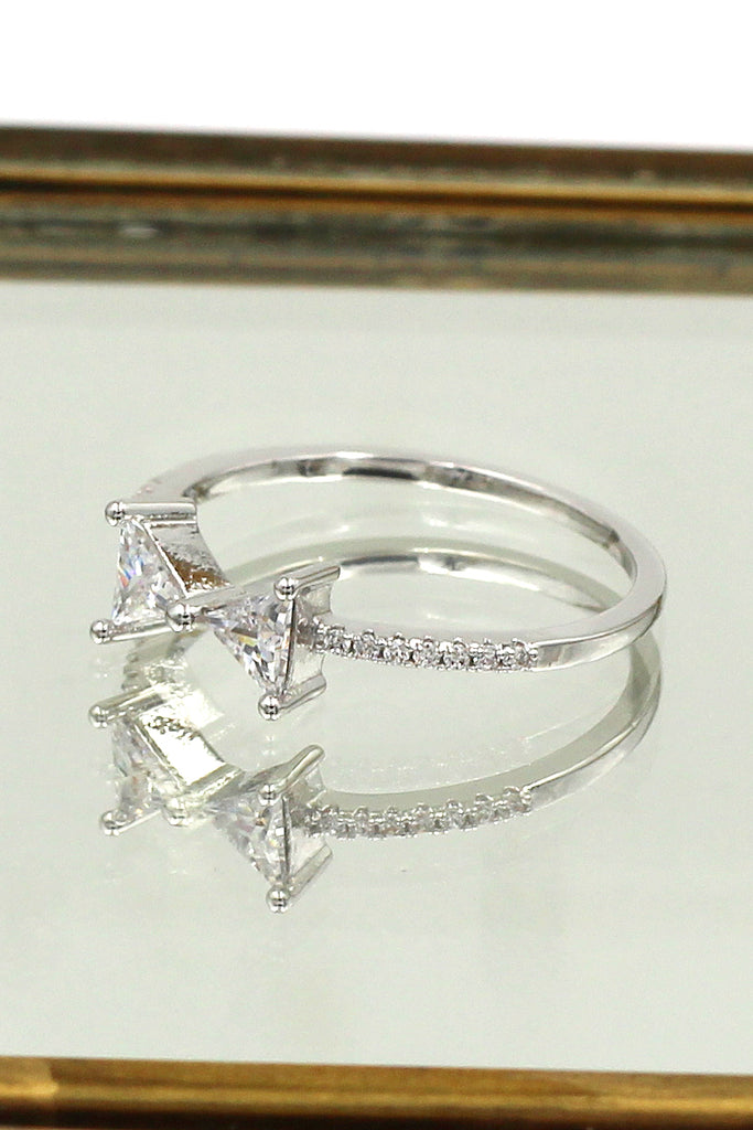 delicate butterfly crystal ring