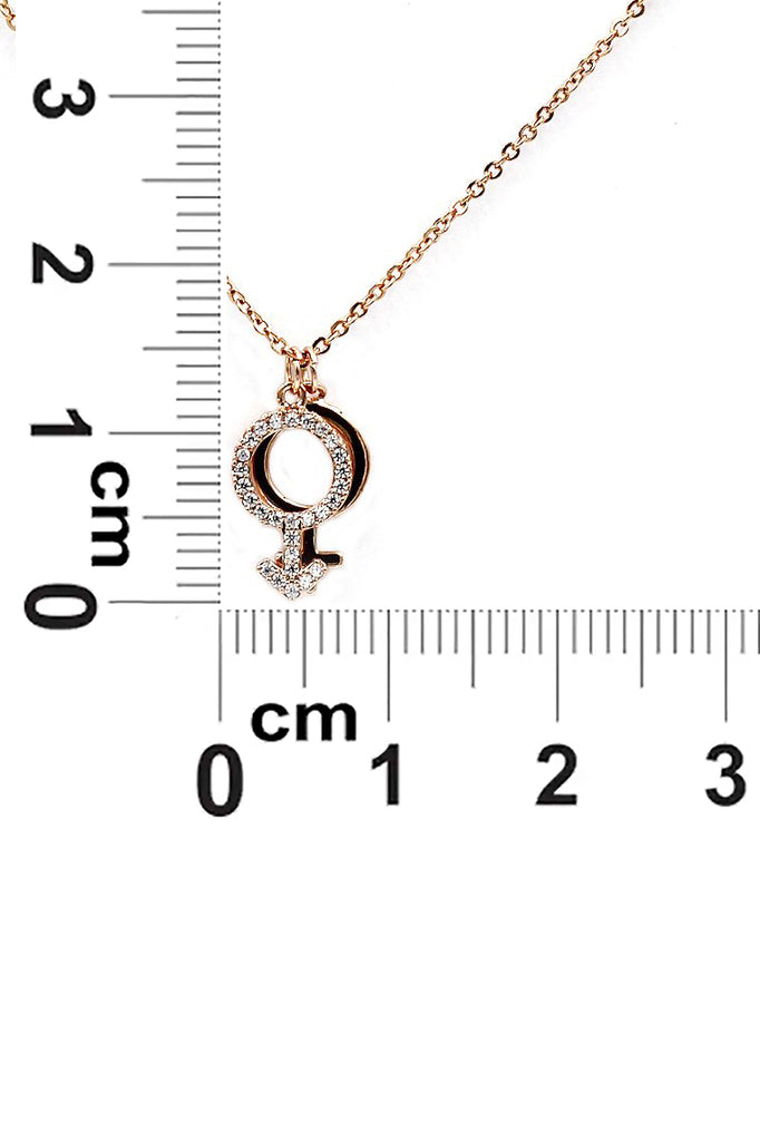 simple symbol crystal necklace