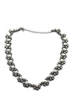Classic pearl and crystal silver necklace