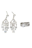 water drop crystal earrings ring set
