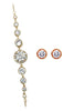 gold round crystal earring bracelet set