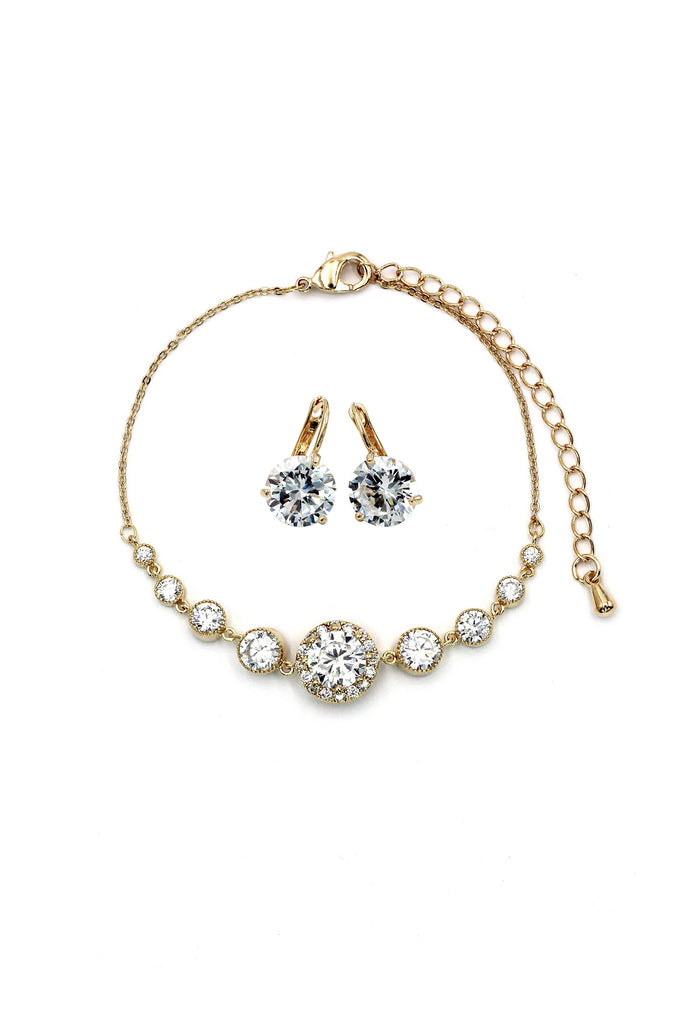elegant fashion crystal earrings bracelet set
