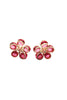 Sweet pink flowers crystal earring