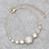 fashion round crystal gold bracelet earring set