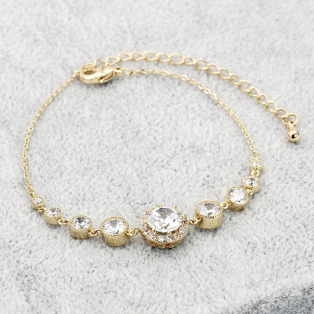 fashion golden crystal earring bracelet set