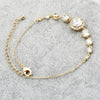 gold round crystal earring bracelet set