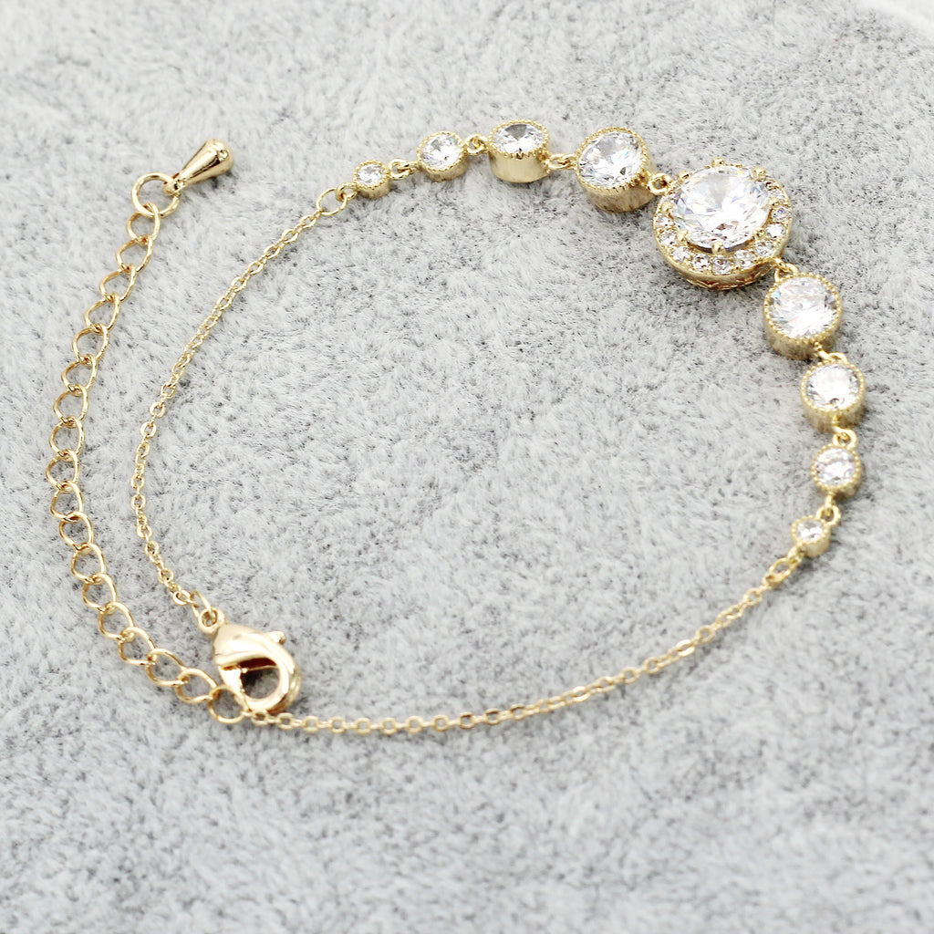 fashion golden crystal earring bracelet set
