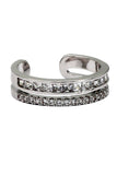 micro pave small crystal silver ring