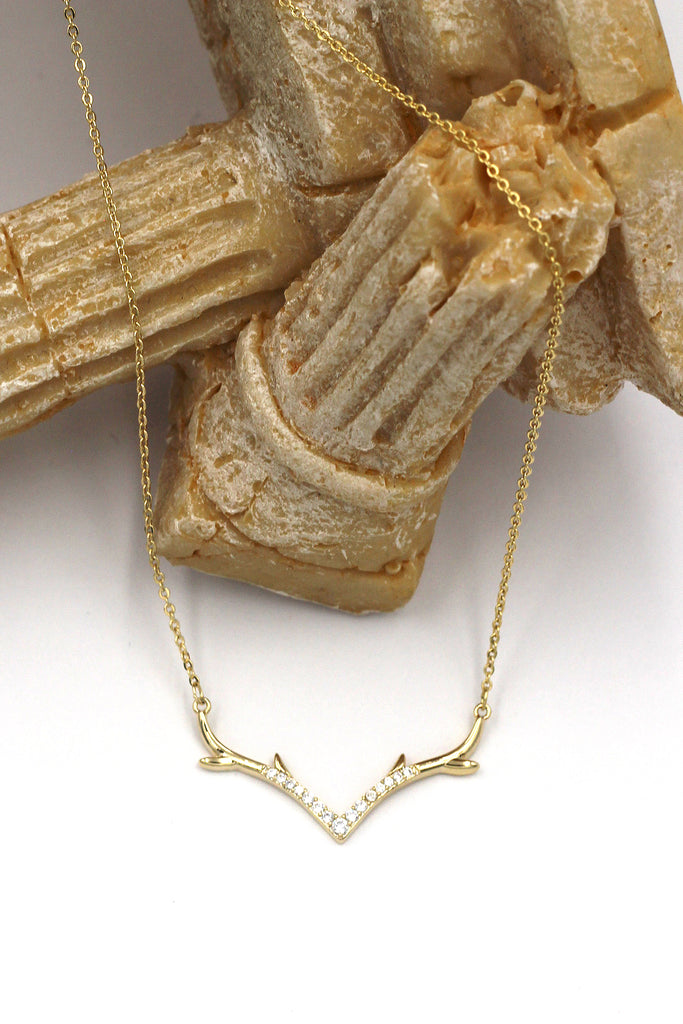 fashion antler crystal necklace