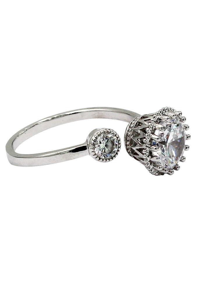 lovely silver mesh crystal ring