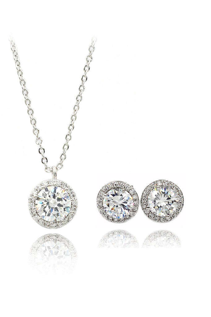 fashion crystal earrings necklace set