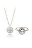 Simple crystal ring necklace set