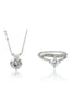 Inlaid zircon necklace ring set
