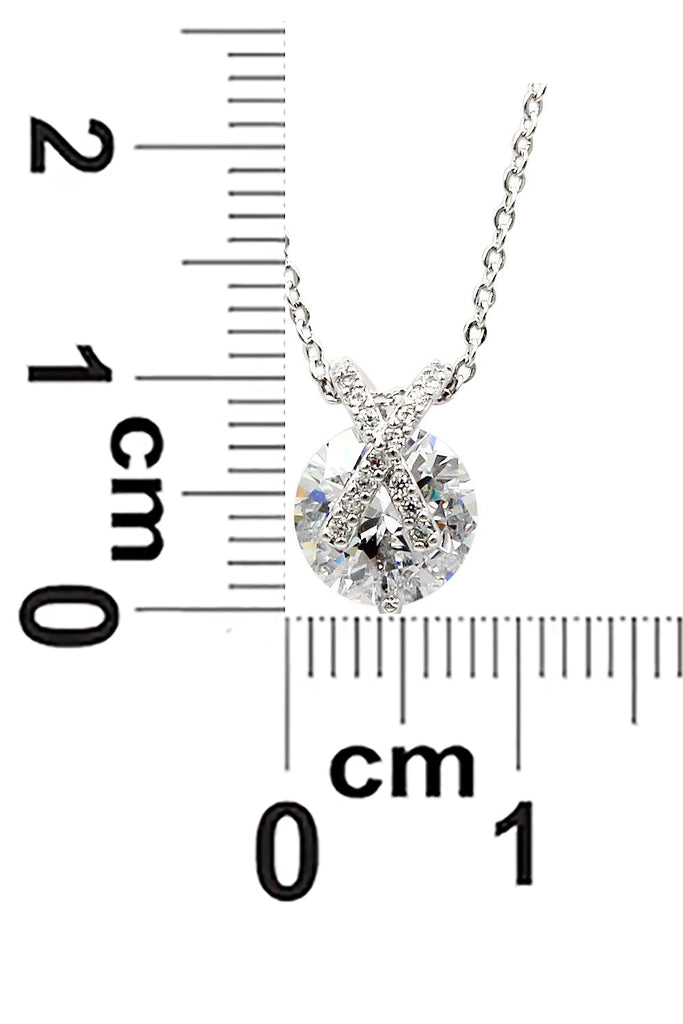 fashion mini X front crystal necklace